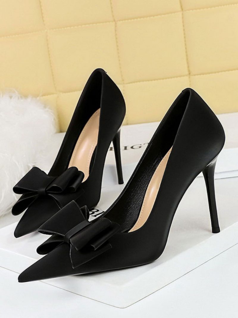 Damen-pumps Mit Hohem Absatz Stiletto-absatz Und Satin - Schwarz