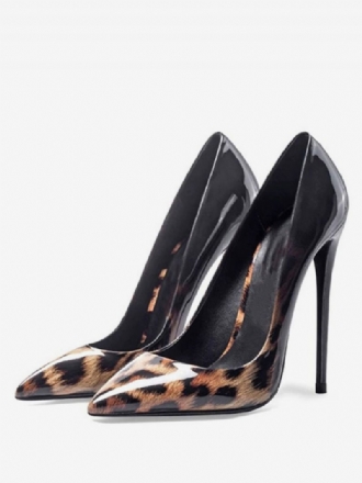 Damen-pumps Mit Leopardenmuster Und Spitzer Zehenpartie Stiletto-absatz