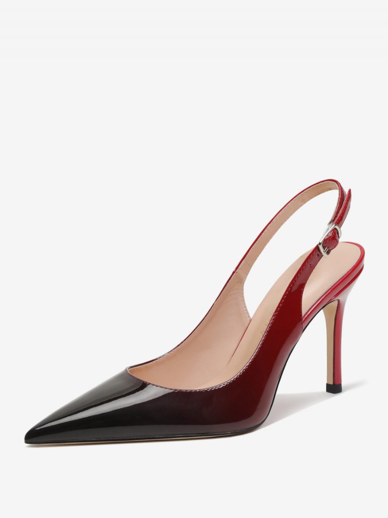 Damen-pumps Mit Slingback-absatz Und Knöpfen Stiletto-absatz