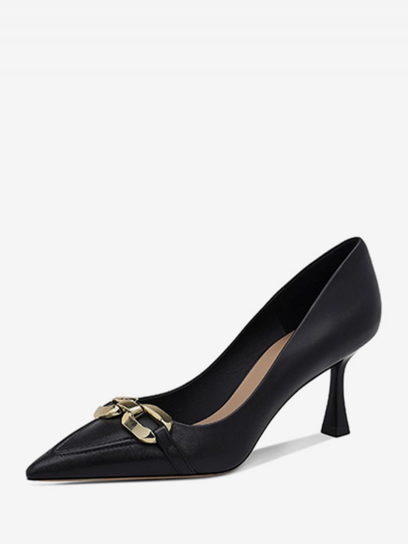 Damen-pumps Mit Spitzem Zehenbereich Und Stiletto-absatz - Schwarz