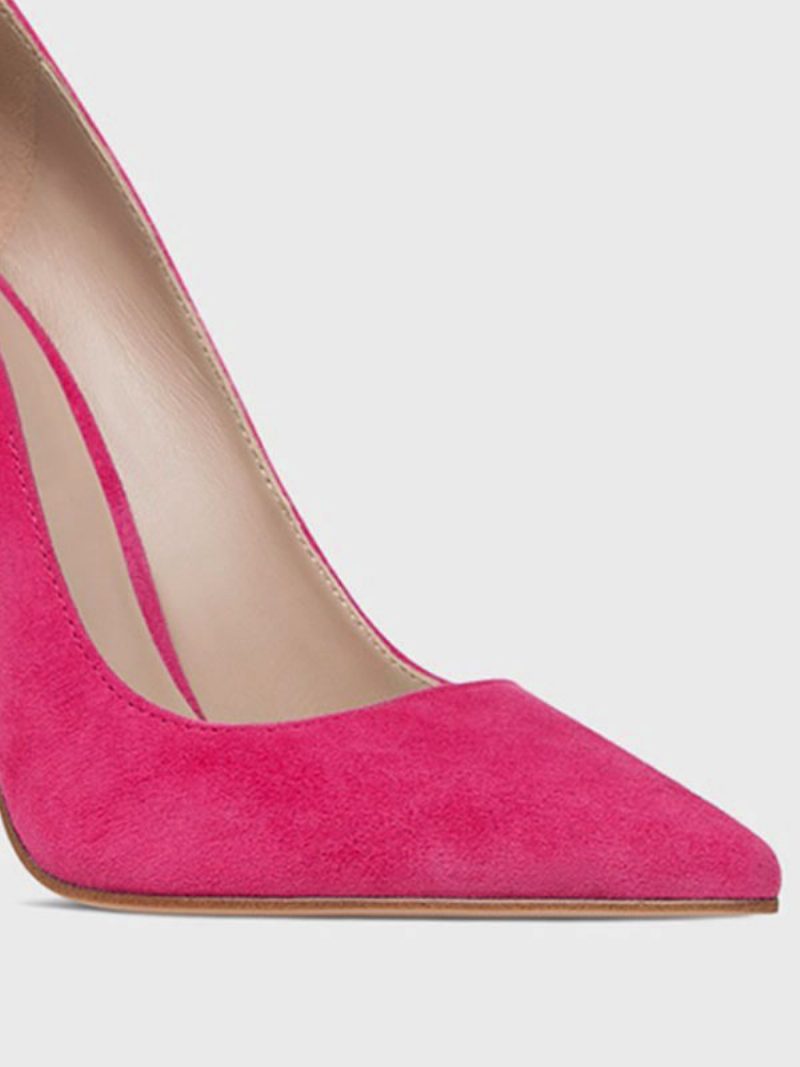 Damen-pumps Mit Spitzem Zehenbereich Und Stiletto-absatz Aus Wildlederimitat - Rose