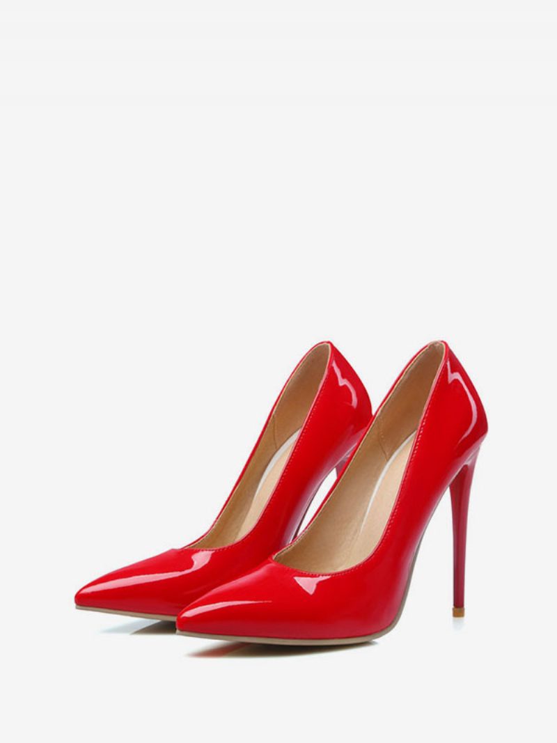 Damen-stiletto-high-heels Mit Spitzer Zehenpartie Klassische Pumps Gelb - Rot