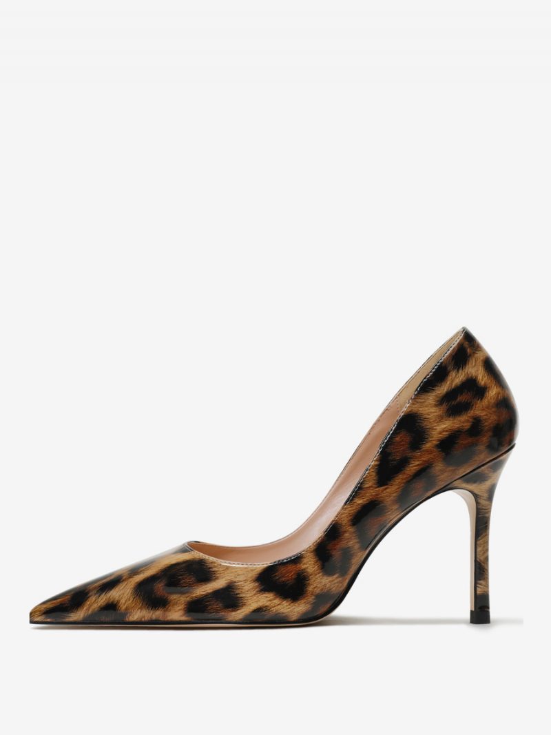 Formale Abendpumps Für Damen Mit Spitzer Zehenpartie Und Stilettoabsätzen - Leopard