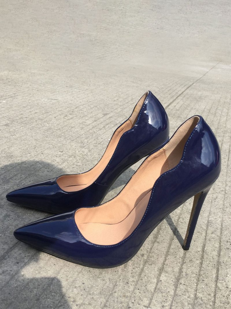 Schwarze Abendschuhe Für Damen High Heels Stiletto-absatz Party-schuhe - Dunkles Marineblau