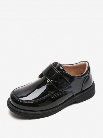 Jungen-kleiderschuhe Schwarzes Lackleder Runde Zehenpartie Formelle Party-slipper Für Jungen