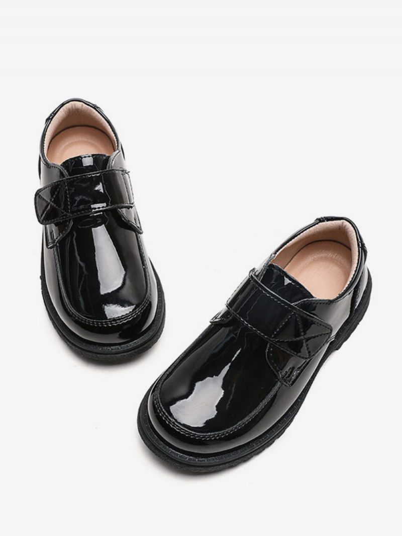 Jungen-kleiderschuhe Schwarzes Lackleder Runde Zehenpartie Formelle Party-slipper Für Jungen - Schwarz