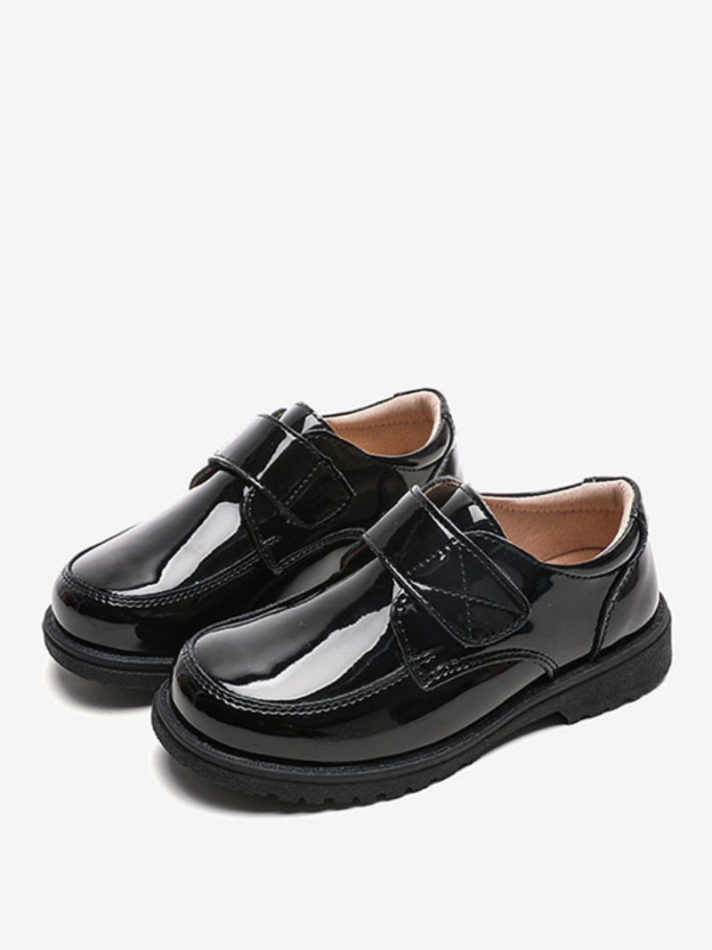 Jungen-kleiderschuhe Schwarzes Lackleder Runde Zehenpartie Formelle Party-slipper Für Jungen - Schwarz