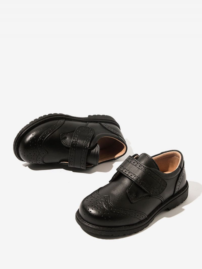 Jungen-loafer-schuhe Schwarze Runde Zehenpartie Formelle Party-schuhe Für Jungen - Schwarz