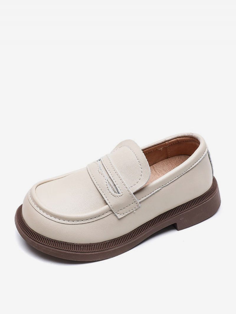 Jungen-loafer-schuhe Weiße Runde Zehen-slipper Lässige Party-schuhe Für Jungen - Beige