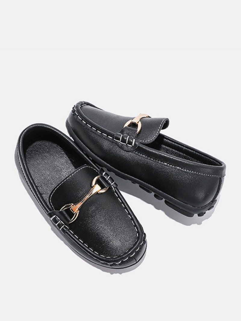 Jungen-slipper-schuhe Schwarze Runde Zehen-slipper Lässige Slipper-schuhe - Schwarz