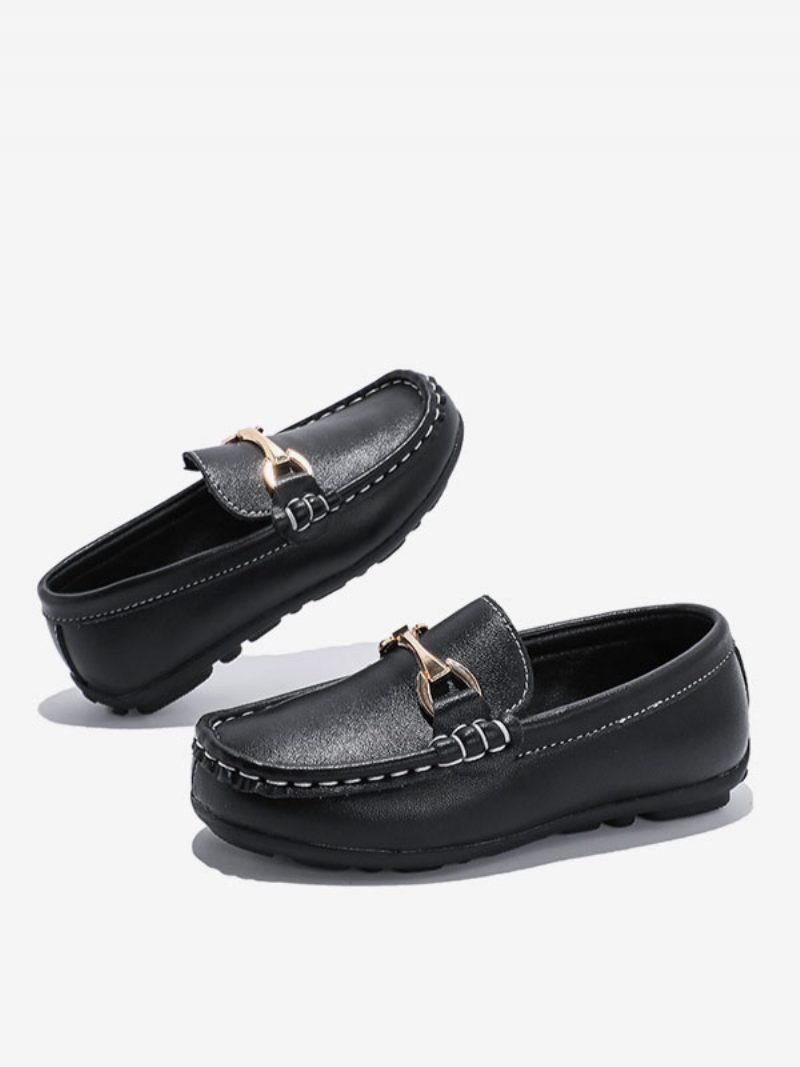 Jungen-slipper-schuhe Schwarze Runde Zehen-slipper Lässige Slipper-schuhe - Schwarz