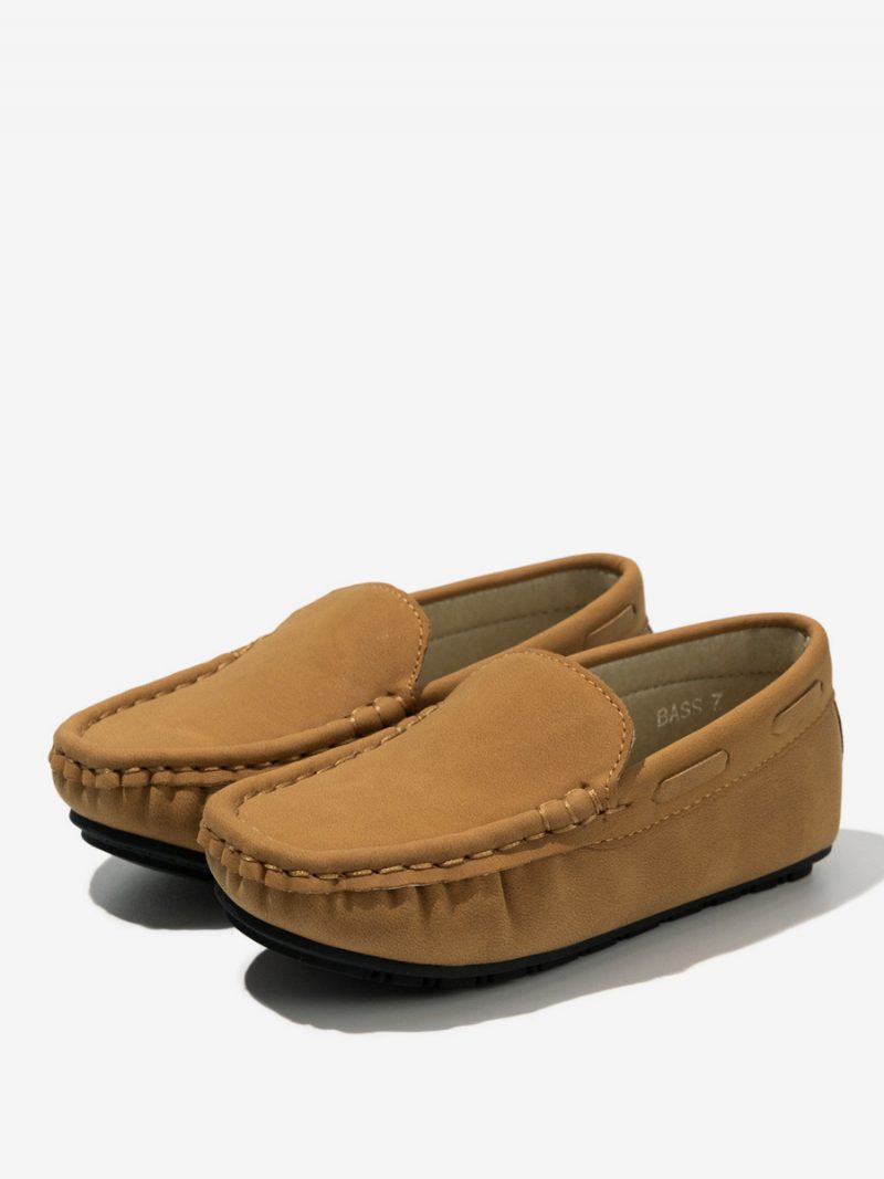 Partyschuhe Für Jungen Graue Kinder-slipper Mit Runder Zehenpartie - Khaki