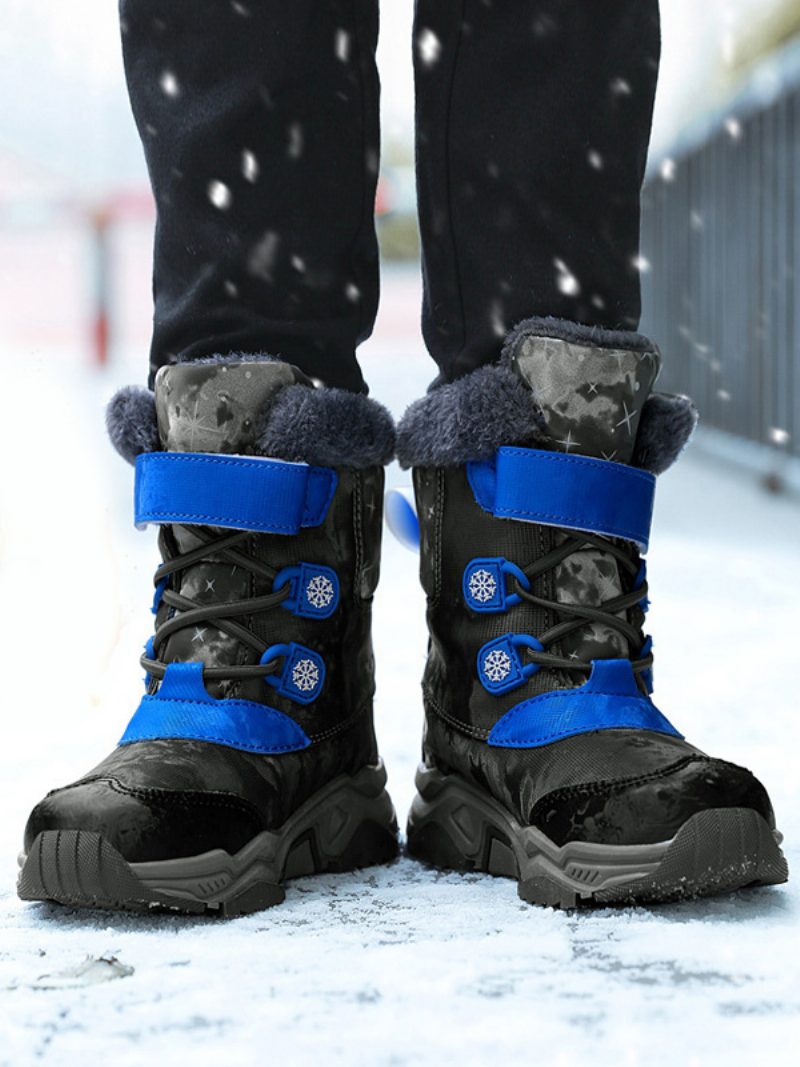 Schuhe Für Jungen Hübsche Winterstiefel Im Farbblockdesign - Grau