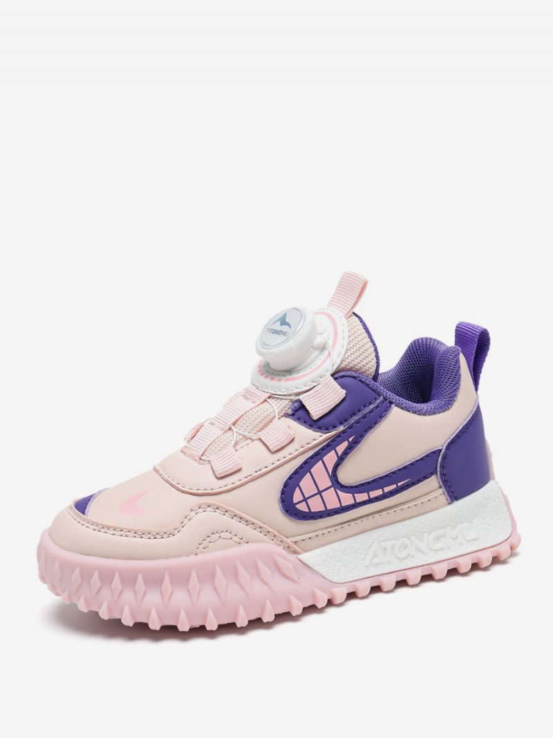 Schwarze Kinder-sneaker Mit Runder Zehenpartie - Rosa