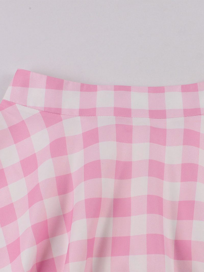 Barbie Rosa Gingham-rock Karierte Mittellange Damen-unterteile - Rosa