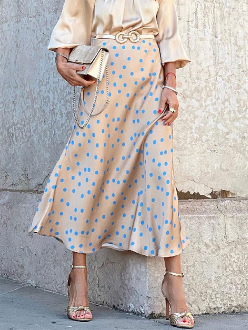 Rock Für Frauen Gold Polka Dot Langer Maxirock Damenboden