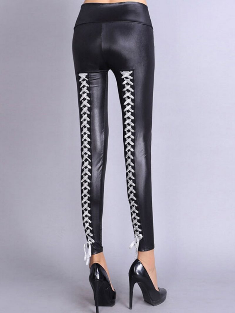 Damen-leggings Mit Schnürung - Silber