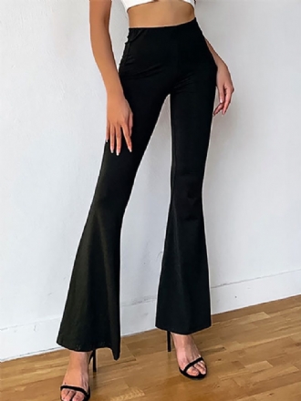 Damenhosen Schwarze Hose Mit Erhöhter Taille