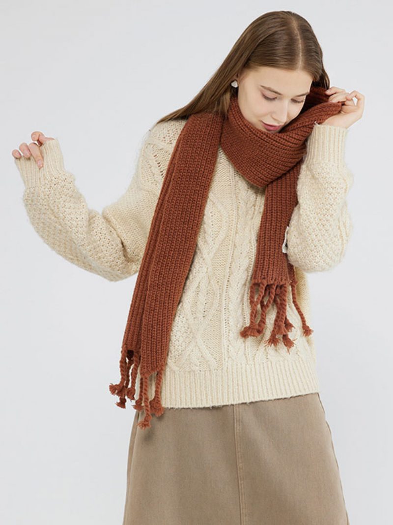 Damen Schal Schöne Fransen Winter Warm Acc