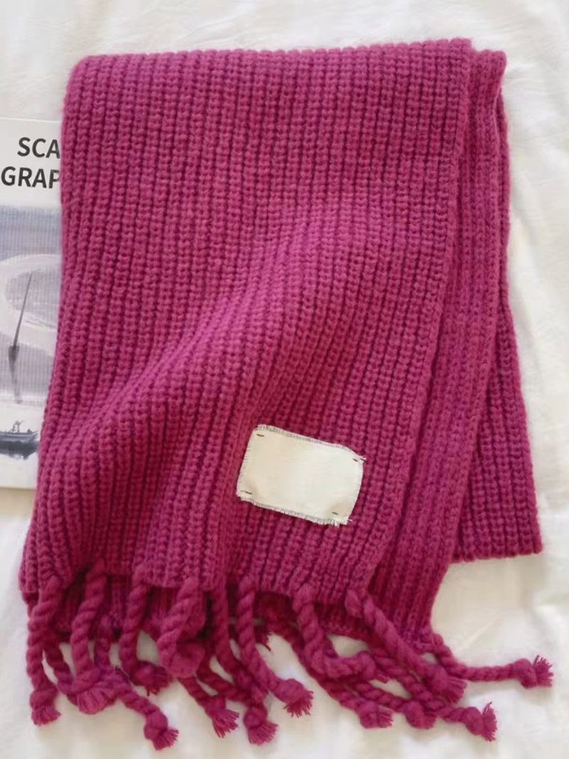 Damen Schal Schöne Fransen Winter Warm Acc - Rose