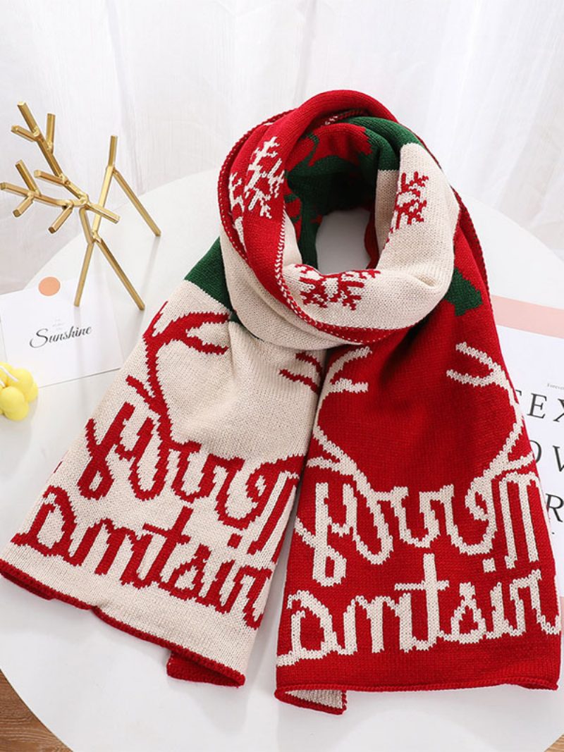 Damenschal Hochwertiges Weihnachtsmuster Poly-/baumwollmischung Weihnachtsgeschenk Heimkleidung Winter Warm Süß Acc