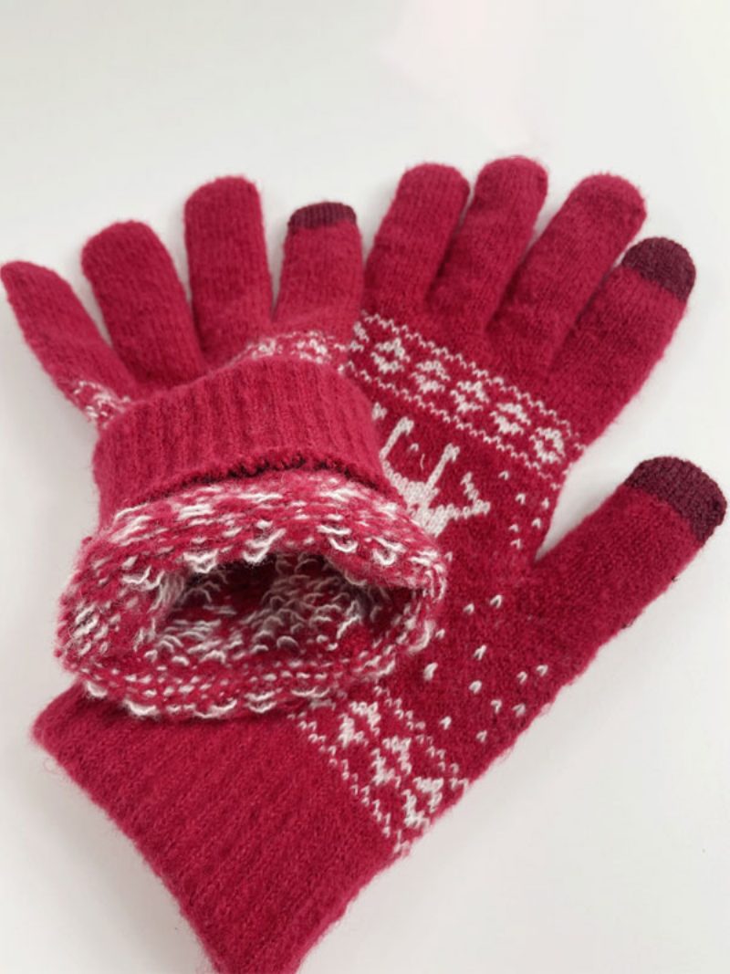 Damenschal Weihnachtsmuster Poly-/baumwollmischung Weihnachtsgeschenk Heimkleidung Winter Warm Süß Acc - Rot